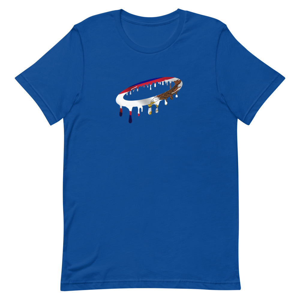 America Samoa Flag Melted Halo Crew Neck T-Shirt (More Colors Available)