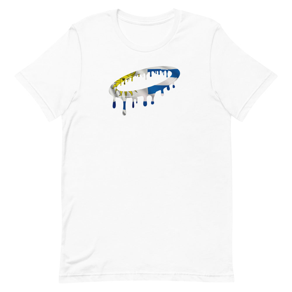 Uruguayan Flag Melted Halo Crew Neck T-Shirt (More Colors Available)