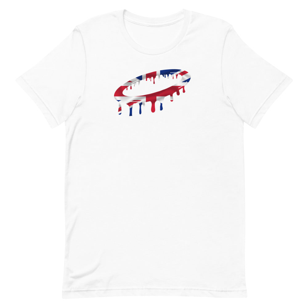 United Kingdom Flag Melted Halo Crew Neck T-Shirt (More Colors Available)