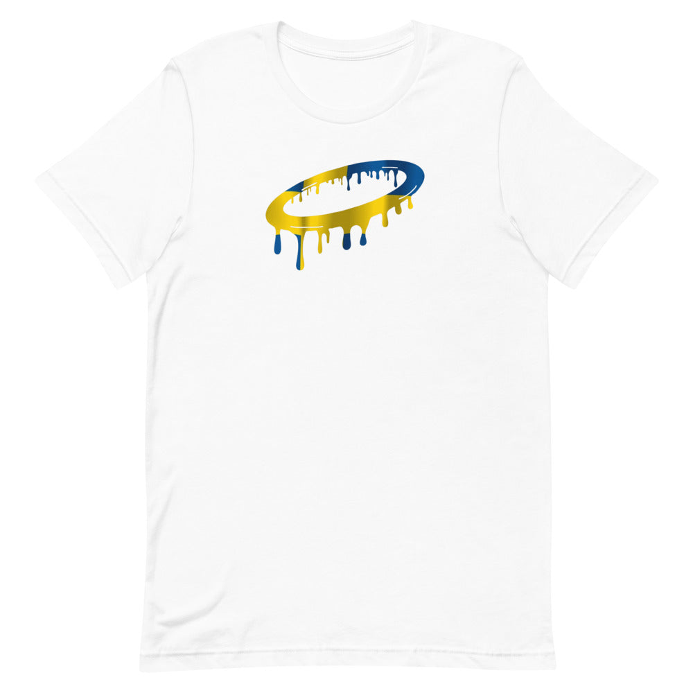 Swedish Flag Melted Halo Crew Neck T-Shirt (More Colors Available)