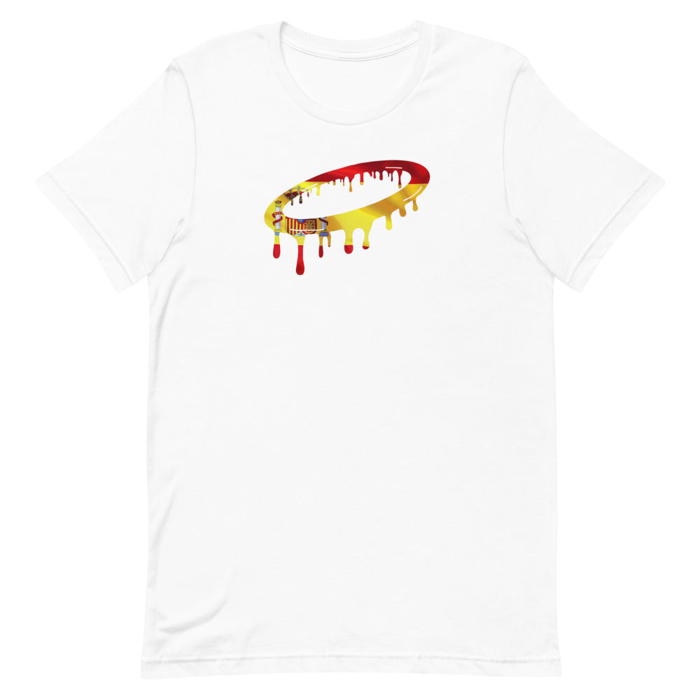 Spanish Flag Melted Halo Crew Neck T-Shirt (More Colors Available)