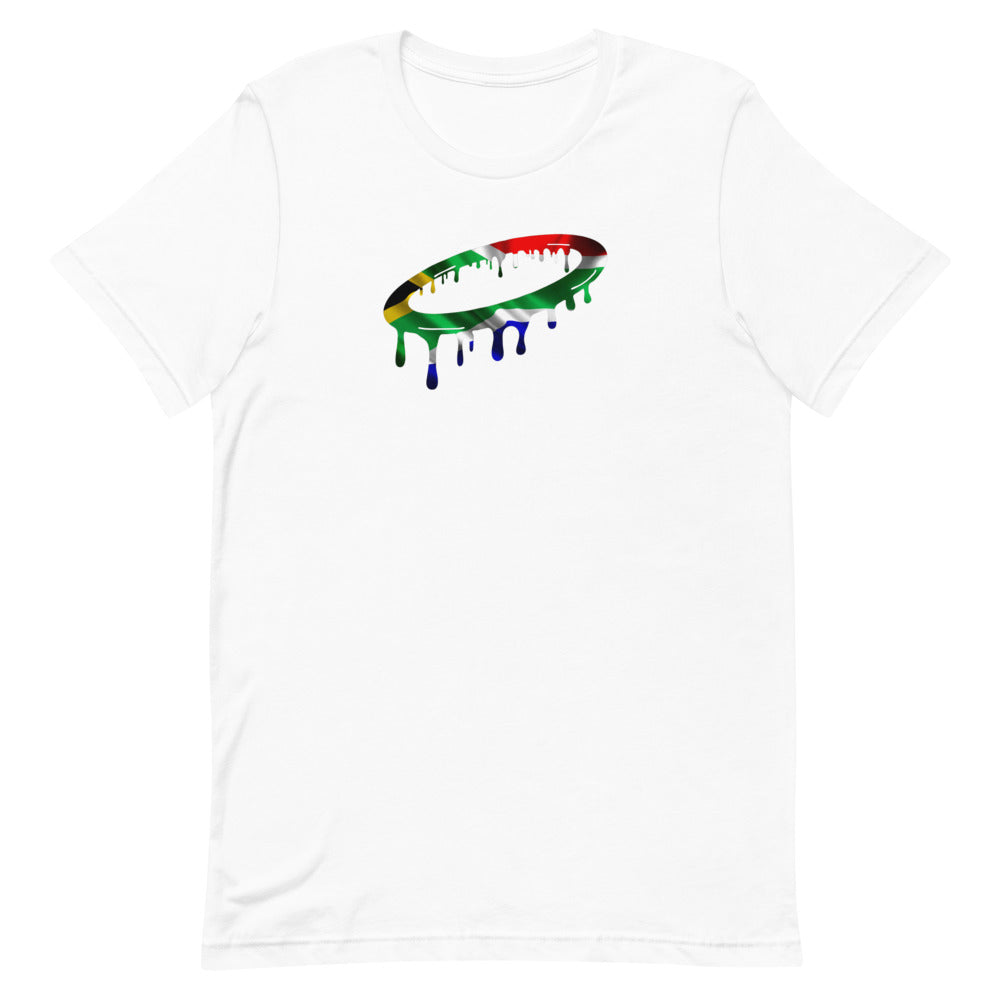 South African Flag Melted Halo Crew Neck T-Shirt (More Colors Available)