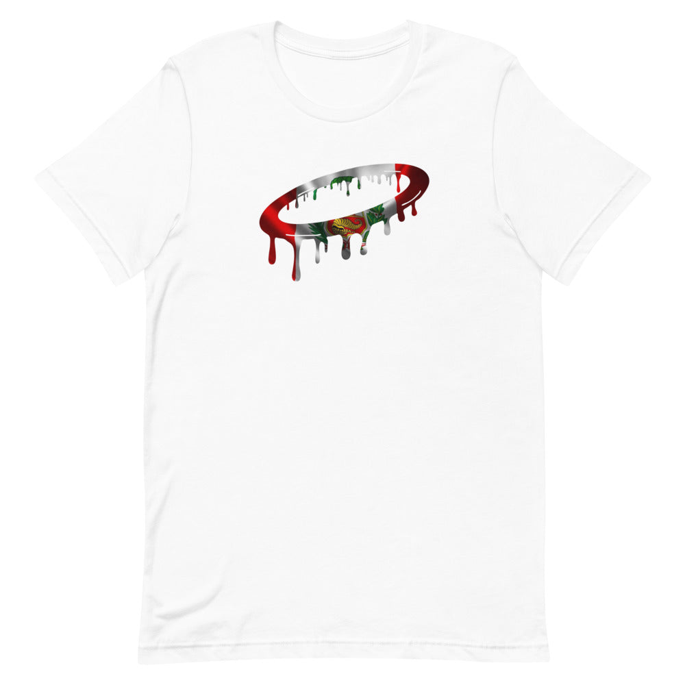 Peruvian Flag Melted Halo Crew Neck T-Shirt (More Colors Available)
