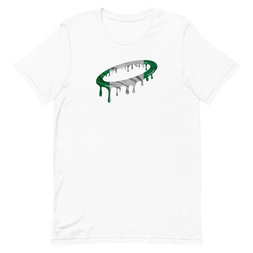 Nigerian Flag Melted Halo Crew Neck T-Shirt (More Colors Available)