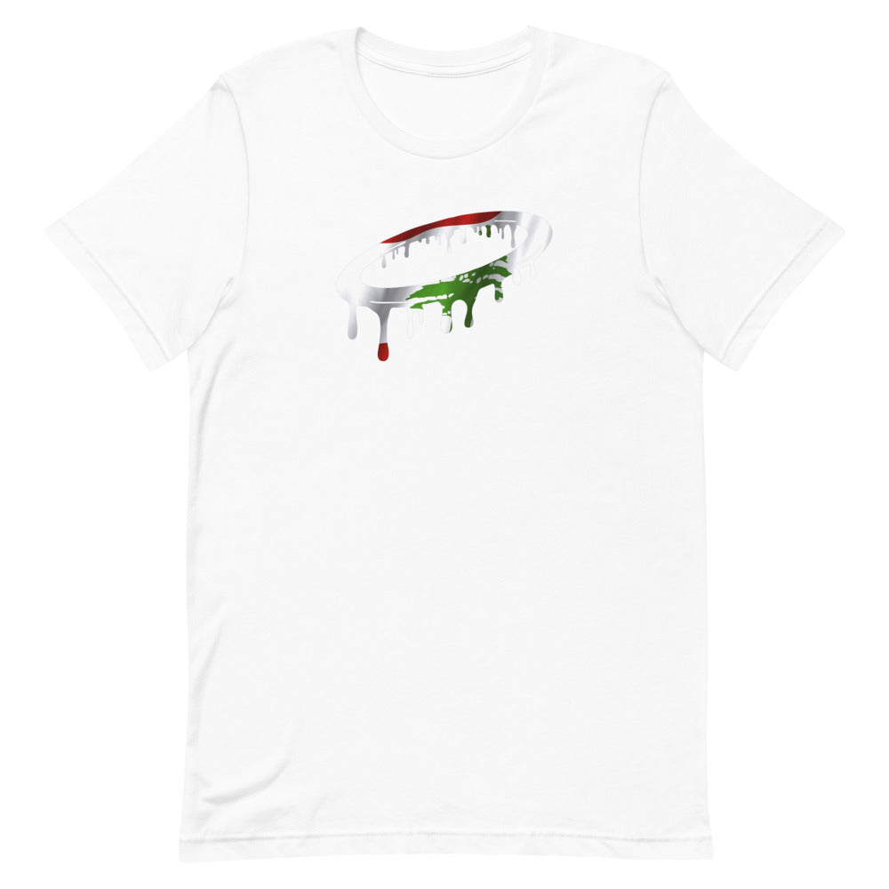 Lebanese Flag Melted Halo Crew Neck T-Shirt (More Colors Available)