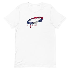 Laotian Flag Melted Halo Crew Neck T-Shirt (More Colors Available)