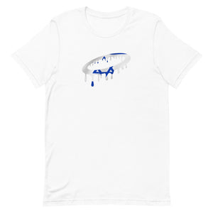 Israeli Flag Melted Halo Crew Neck T-Shirt (More Colors Available)
