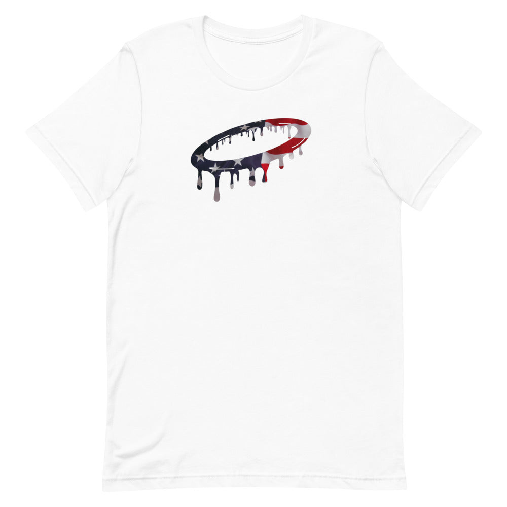 American Flag Melted Halo Crew Neck T-Shirt (More Colors Available)