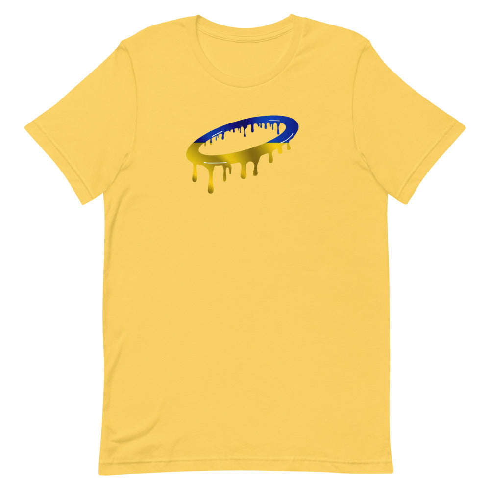 Ukrainian Flag Melted Halo Crew Neck T-Shirt (More Colors Available)