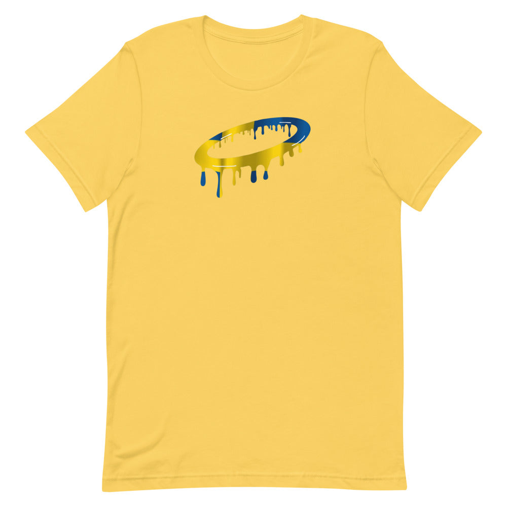 Swedish Flag Melted Halo Crew Neck T-Shirt (More Colors Available)
