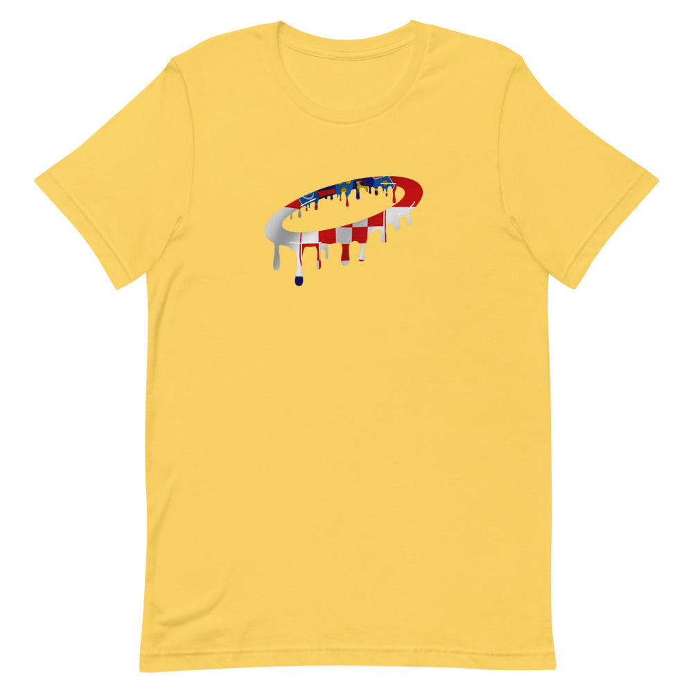 Croatian Flag Melted Halo Crew Neck T-Shirt (More Colors Available)