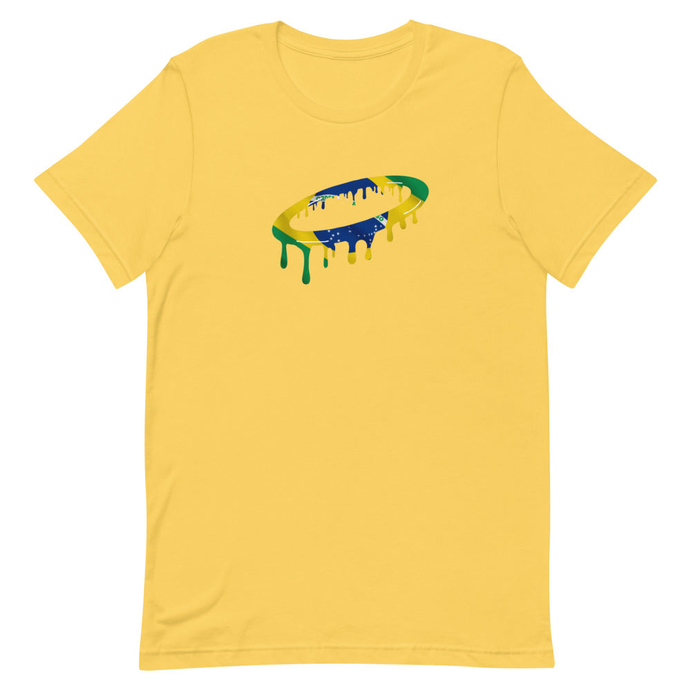 Brazilian Flag Melted Halo Crew Neck T-Shirt (More Colors Available)