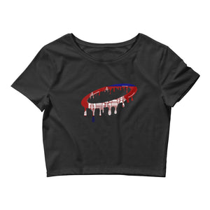 Cambodian Flag Melted Halo Women’s Crop Tee (More Colors Available)