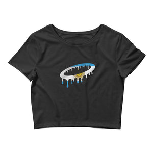 Argentinian Flag Melted Halo Women’s Crop Tee (More Colors Available)