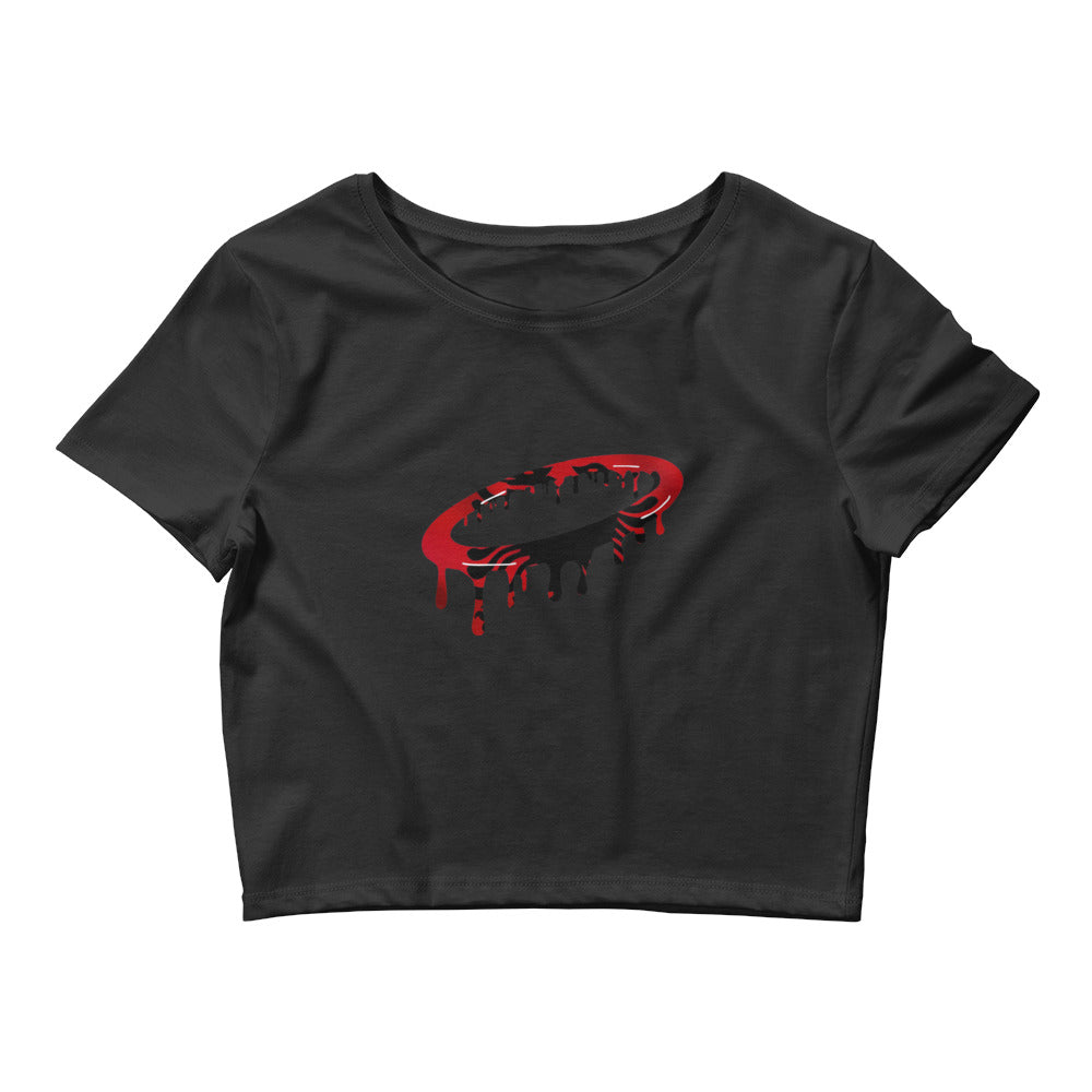 Albanian Flag Melted Halo Women’s Crop Tee (More Colors Available)