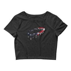 American Flag Melted Halo Women’s Crop Tee (More Colors Available)