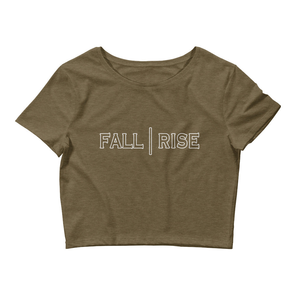 FALL | RISE White Outline Women’s Crop Tee (More Colors Available)