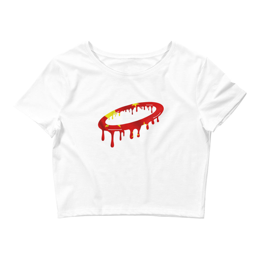 Chinese Flag Melted Halo Women’s Crop Tee (More Colors Available)