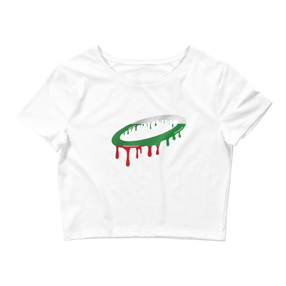 Bulgarian Flag Melted Halo Women’s Crop Tee (More Colors Available)